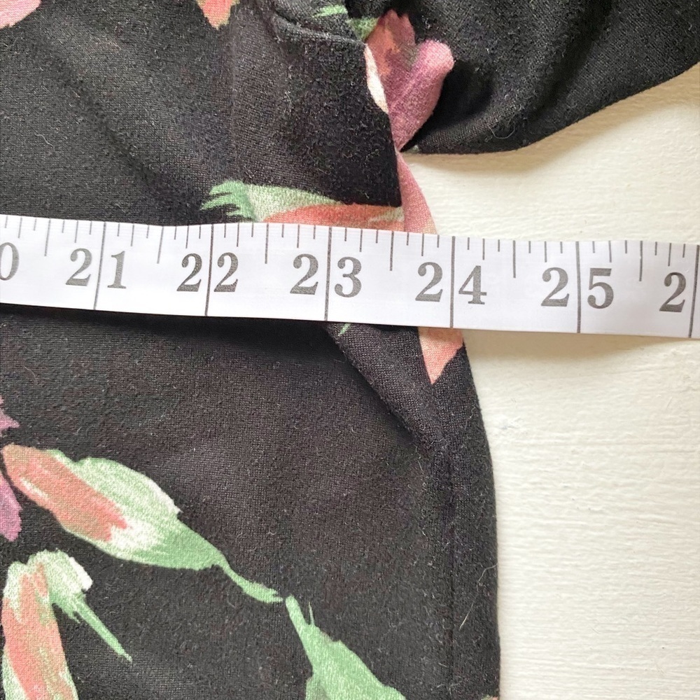 The Zig Zag Stripe Black with Pink Floral V-Neck Short Sleeve Shirt - Picture 8 of 10